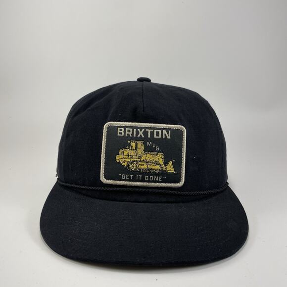 Brixton SnapBack Hat Tractor Get It Done Rope Black Classic Baseball - Picture 1 of 9